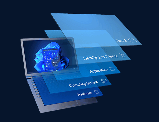 Windows 11 ordinateur effets d'écrans bleu